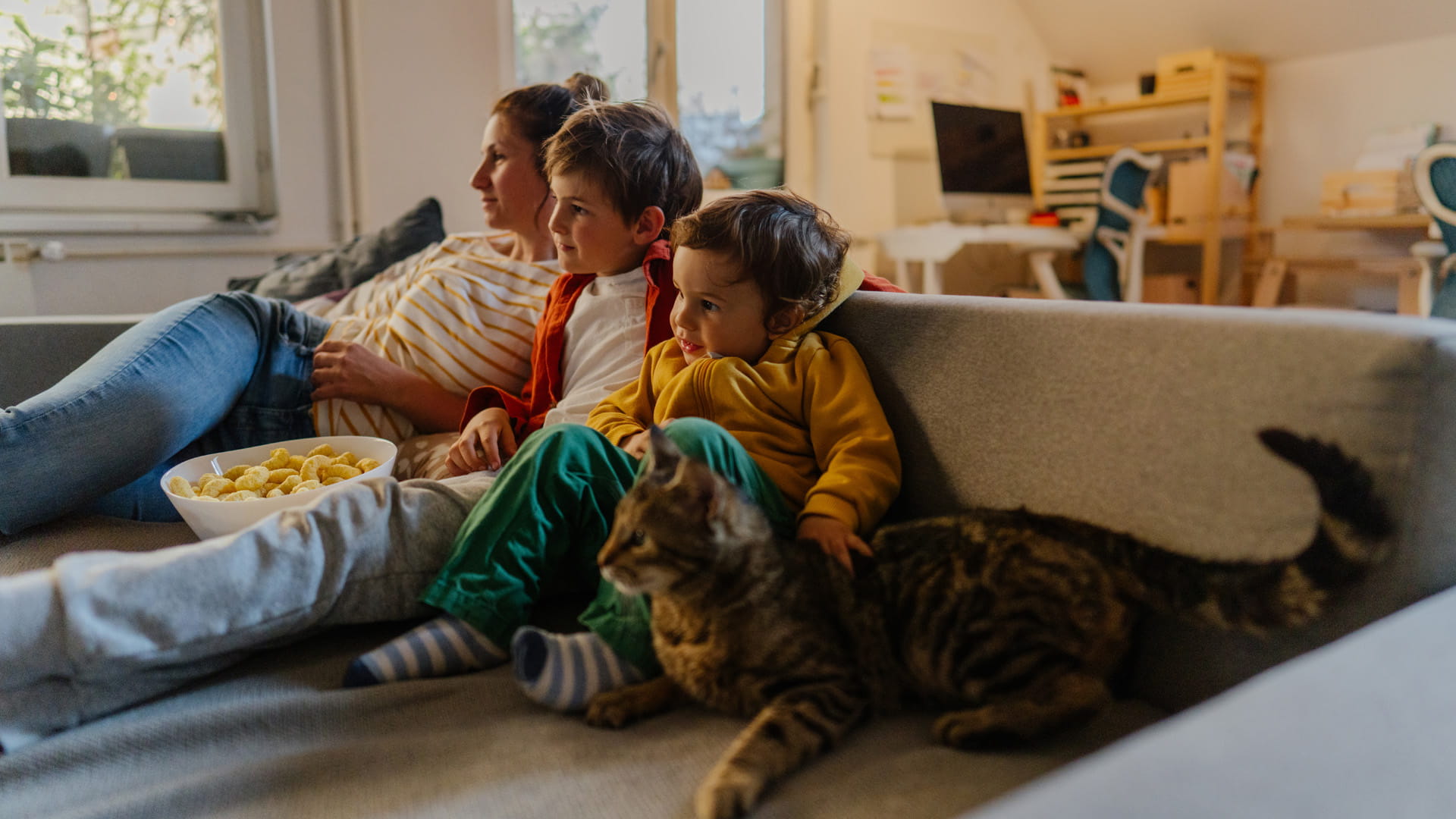 Family Watching Movie